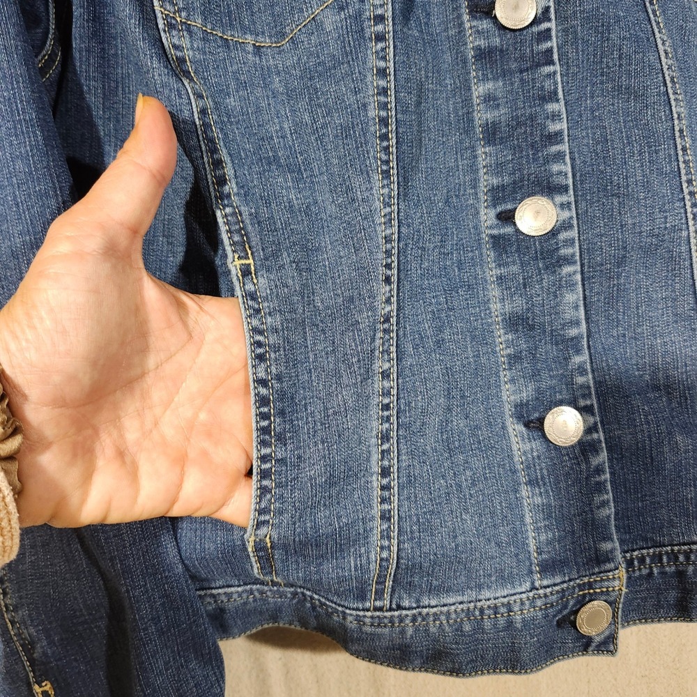 Christopher & Banks Est. 1946 Denim Jacket Blue Medium Wash Plus‎ Size 18/20W - Picture 4 of 12